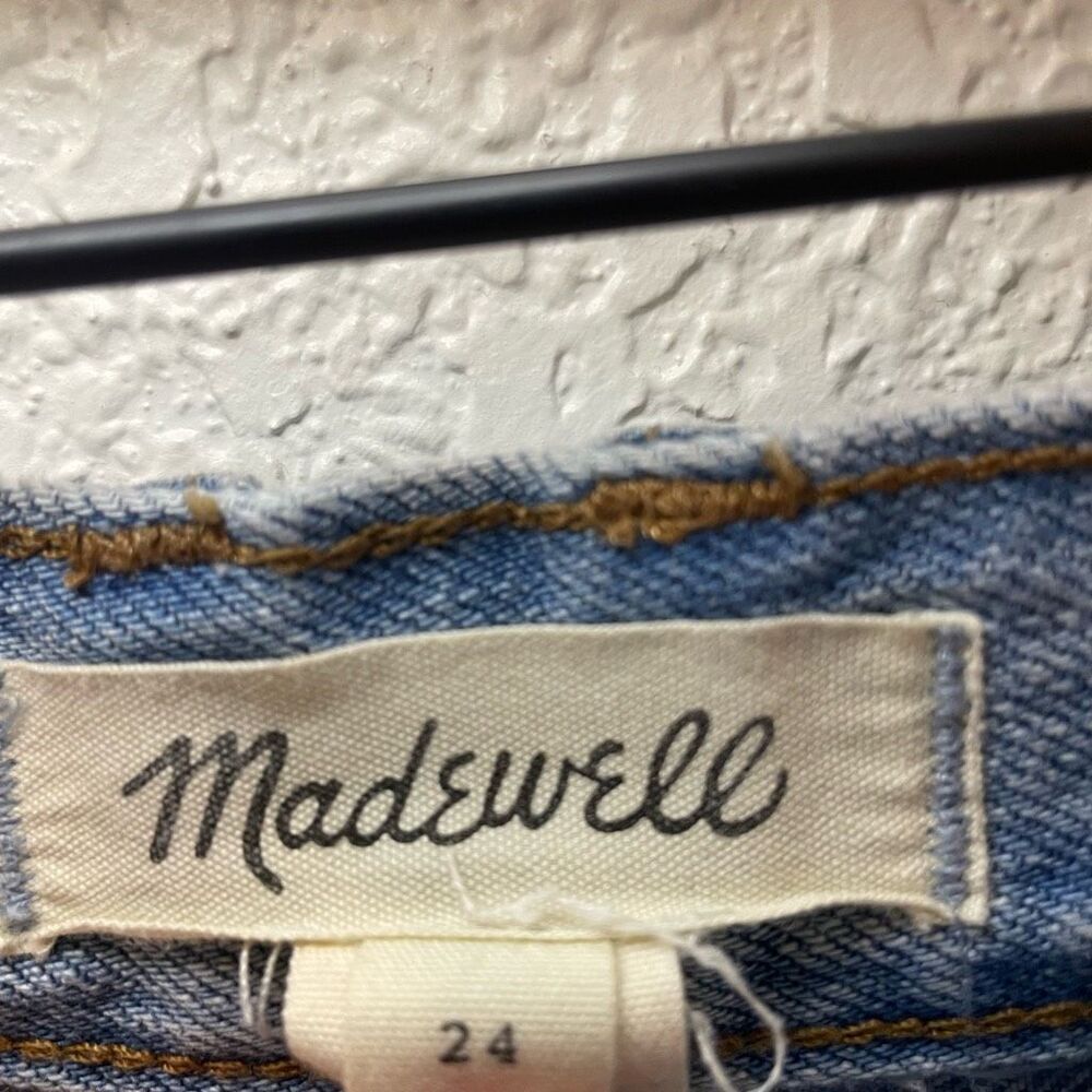 Madewell Light Wash Rigid Jean A Line Double Denim Country Cowboy Midi Skirt Siz - Picture 8 of 10